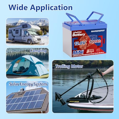 12V 100Ah Lifepo4 Battery, Bci Group 24, Built-in 100A Smart BMS Q21297