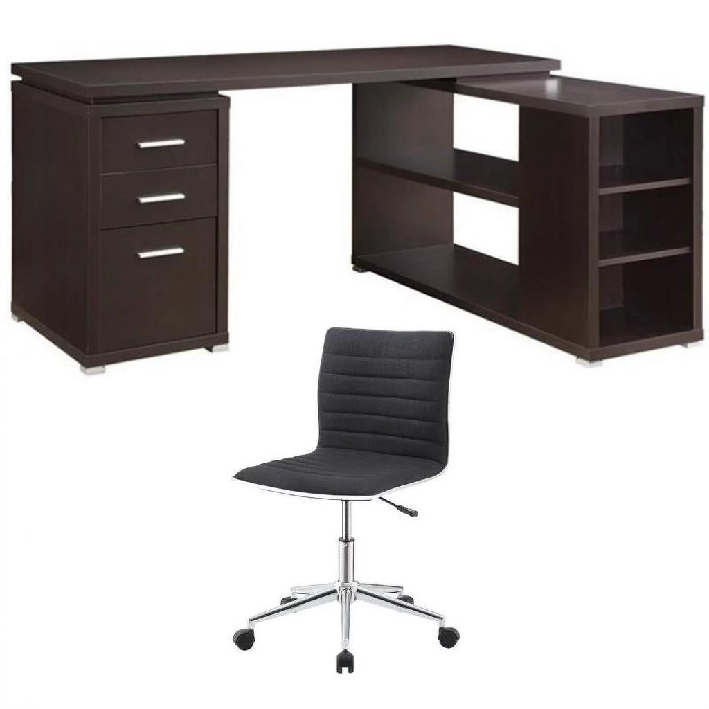 2 Piece L Shaped Desk and Office Chair Set D424