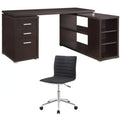 2 Piece L Shaped Desk and Office Chair Set D424