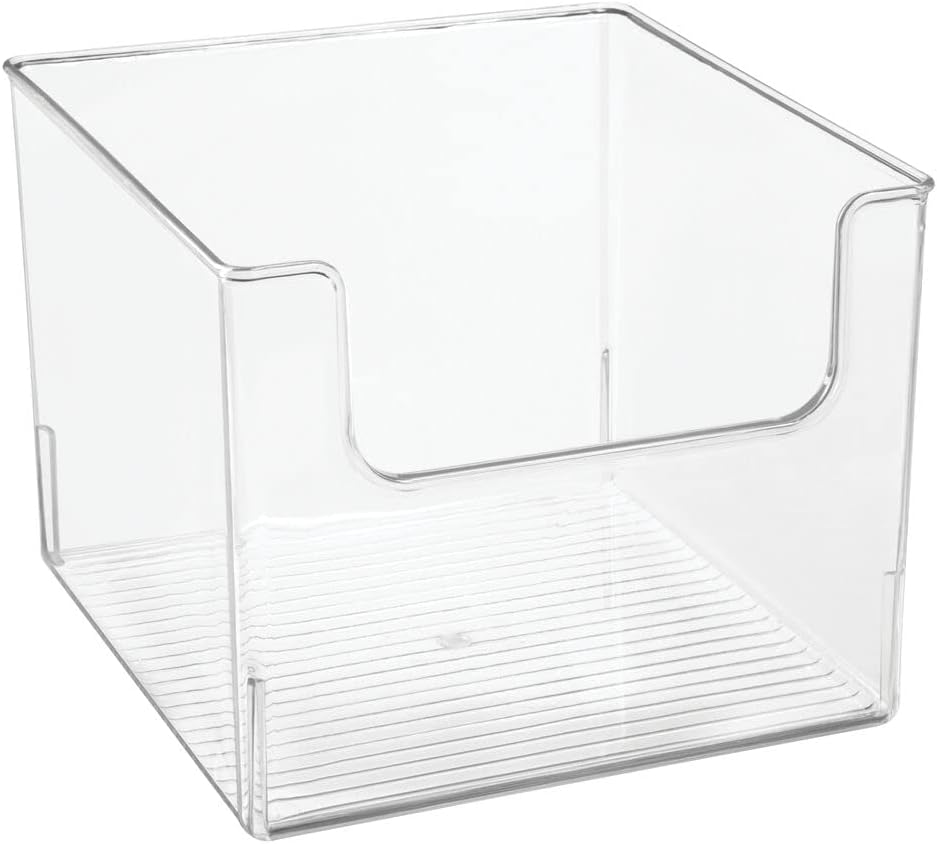 Clear 8 Pack Plastic Open Front Storage Organizer Basket Bin A25319