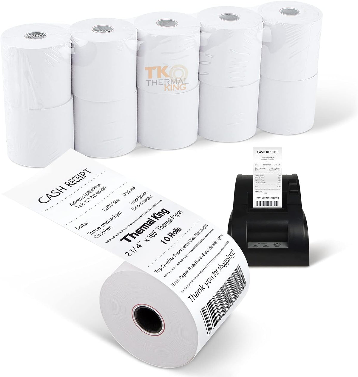 2-1/4 x 85' Thermal Paper, 100 Rolls H890231