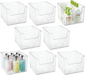 Clear 8 Pack Plastic Open Front Storage Organizer Basket Bin A25319