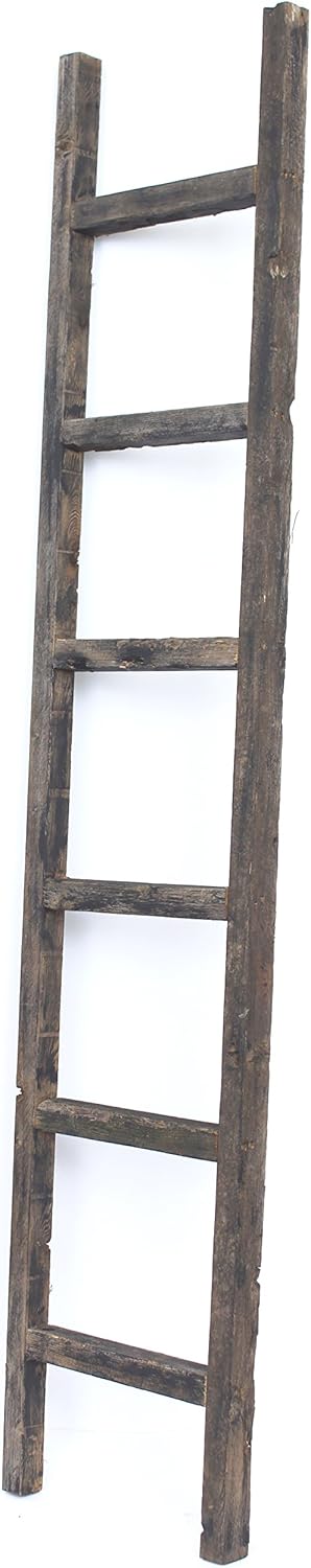 Rustic Farmhouse Decorative 6 ft Ladder Recycled Reclaimed Wood N925