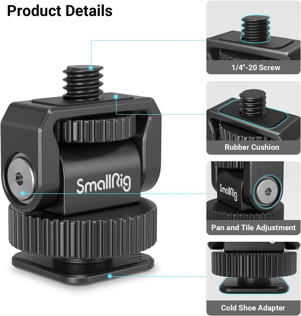 1/4 Mini Ball Head Cold Shoe Mount Adapter A995