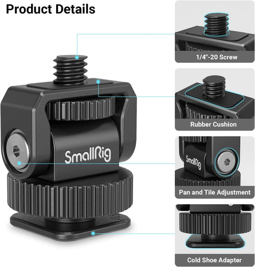 1/4 Mini Ball Head Cold Shoe Mount Adapter A995