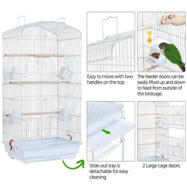Large Rolling Metal Bird Cage with Stand A726