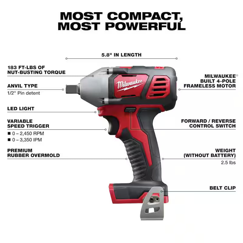 18V Cordless Combo Kit 8-Tool with Batteries Charger Tool Bags Impact Socket Set M408