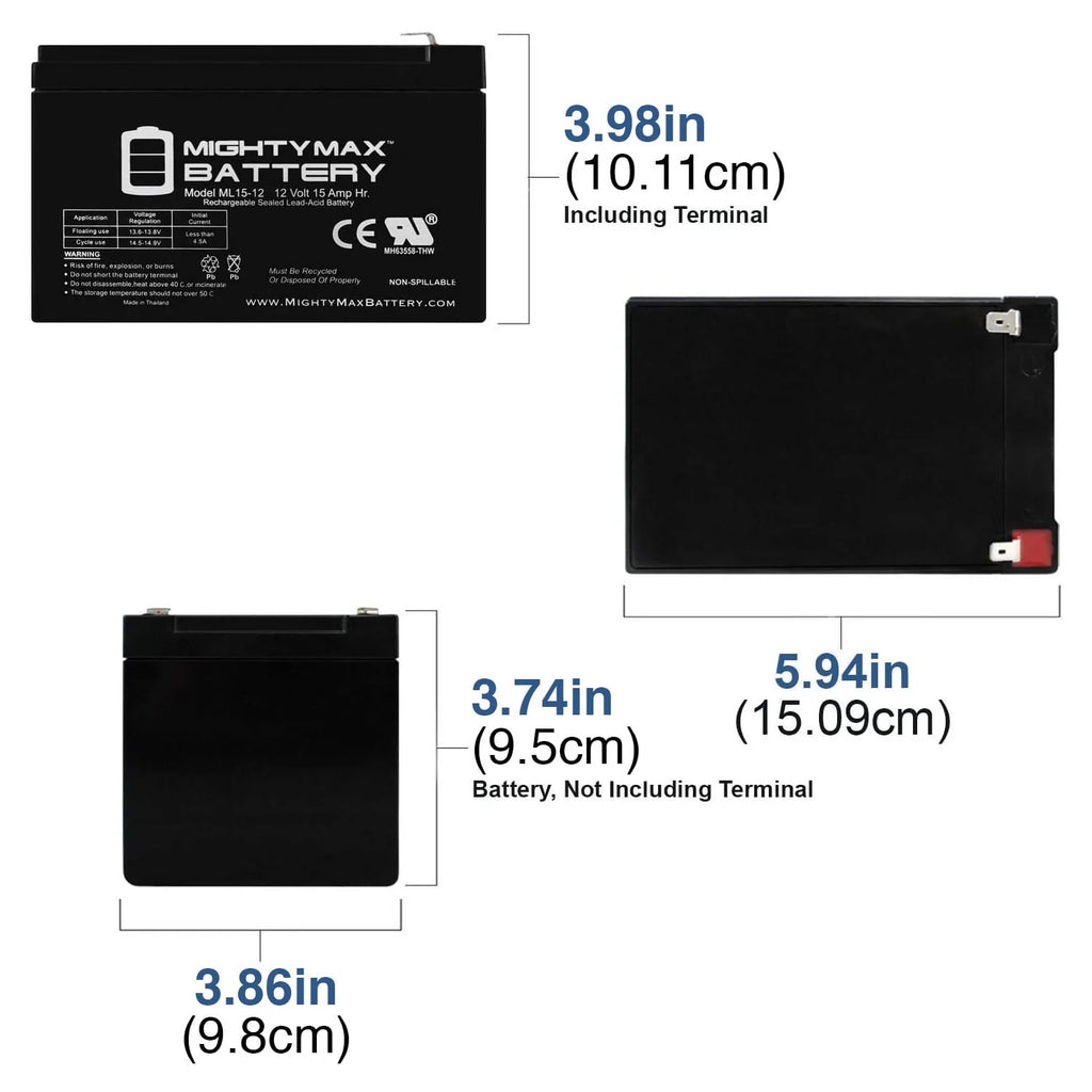 12V 15AH Replacement Battery W87941