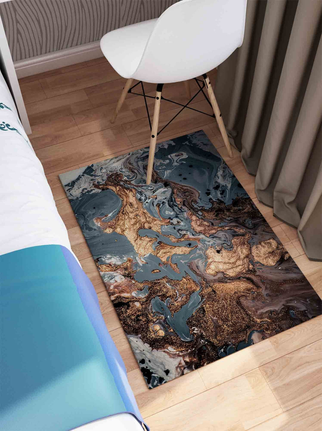2'x3' Shimmery Marble Printed Rug C382