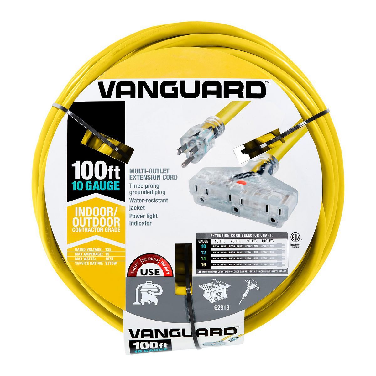 100 ft. 10/3 Gauge Triple-Tap Extension Cord U1039