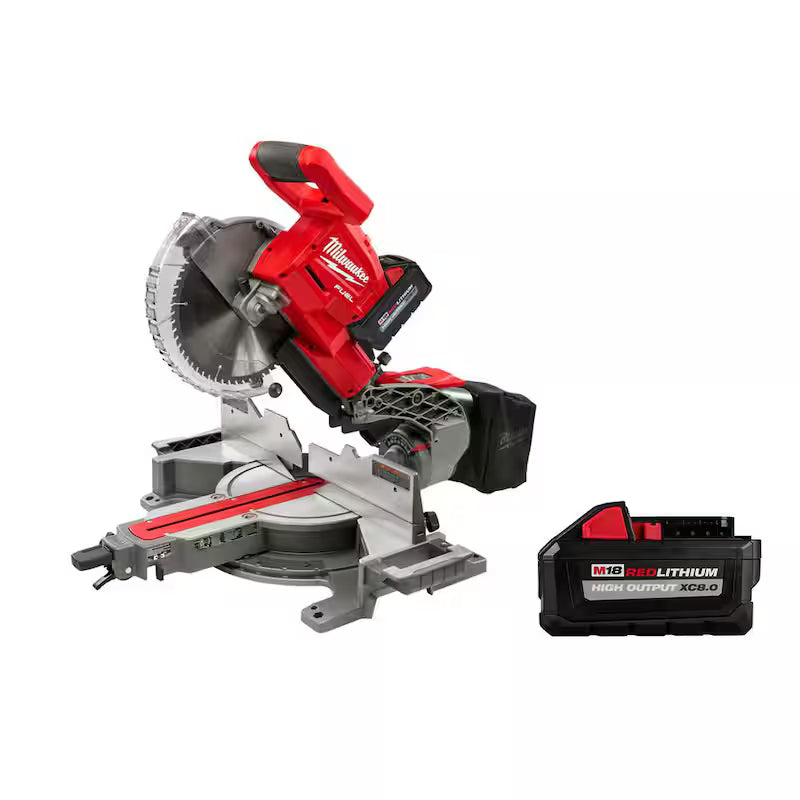 18V Cordless Dual Bevel Sliding Compound Miter Saw Kit with 8.0 Ah Batteries Y5378