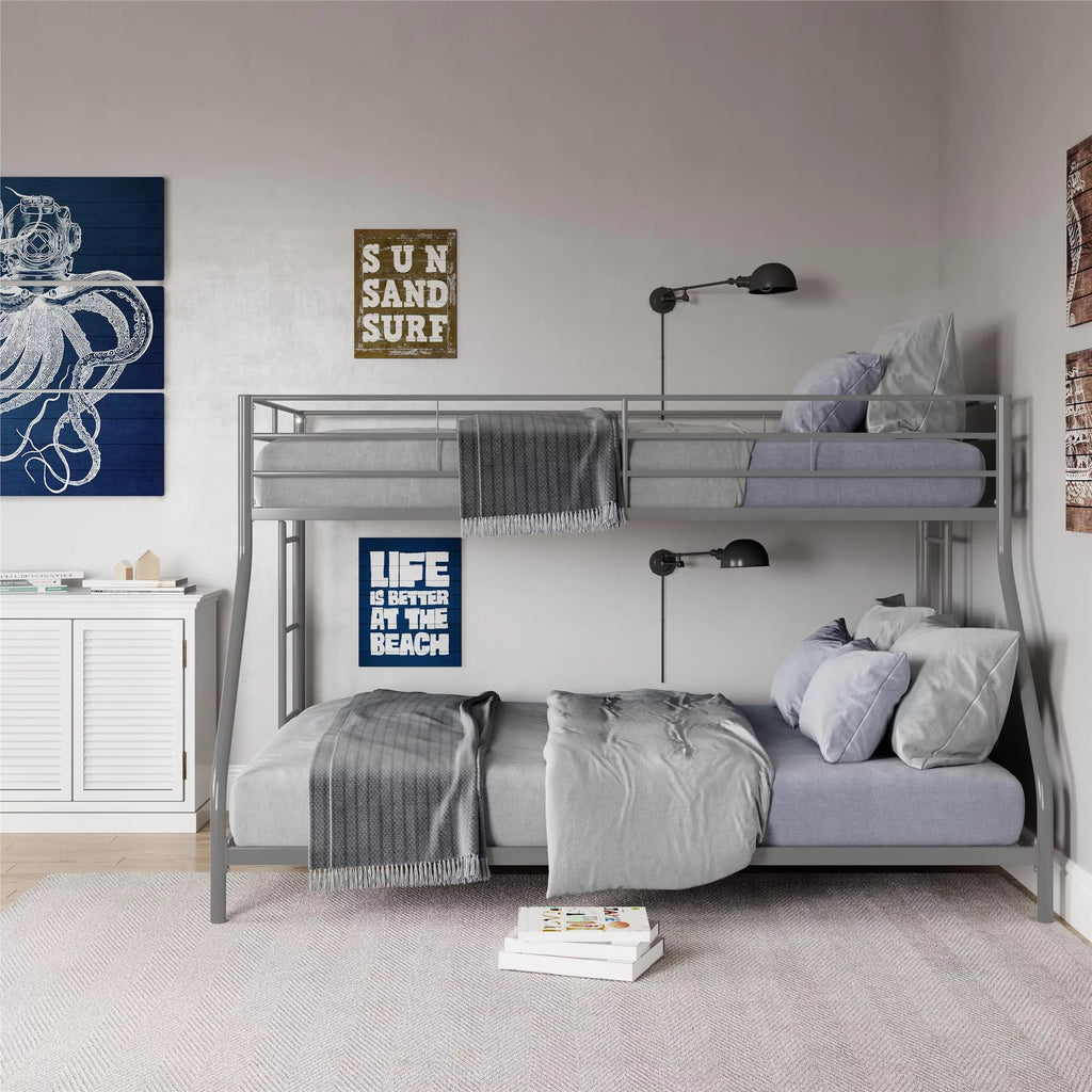 Twin over Full Metal Bunk Bed, Black F121878