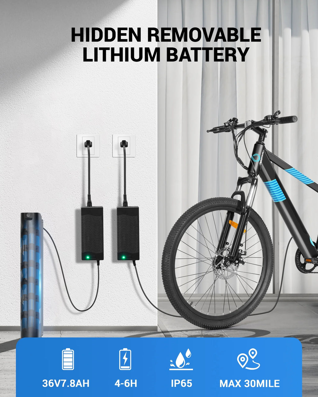 350W 26 Electric Mountain Bike with 36V Removable Battery N4298