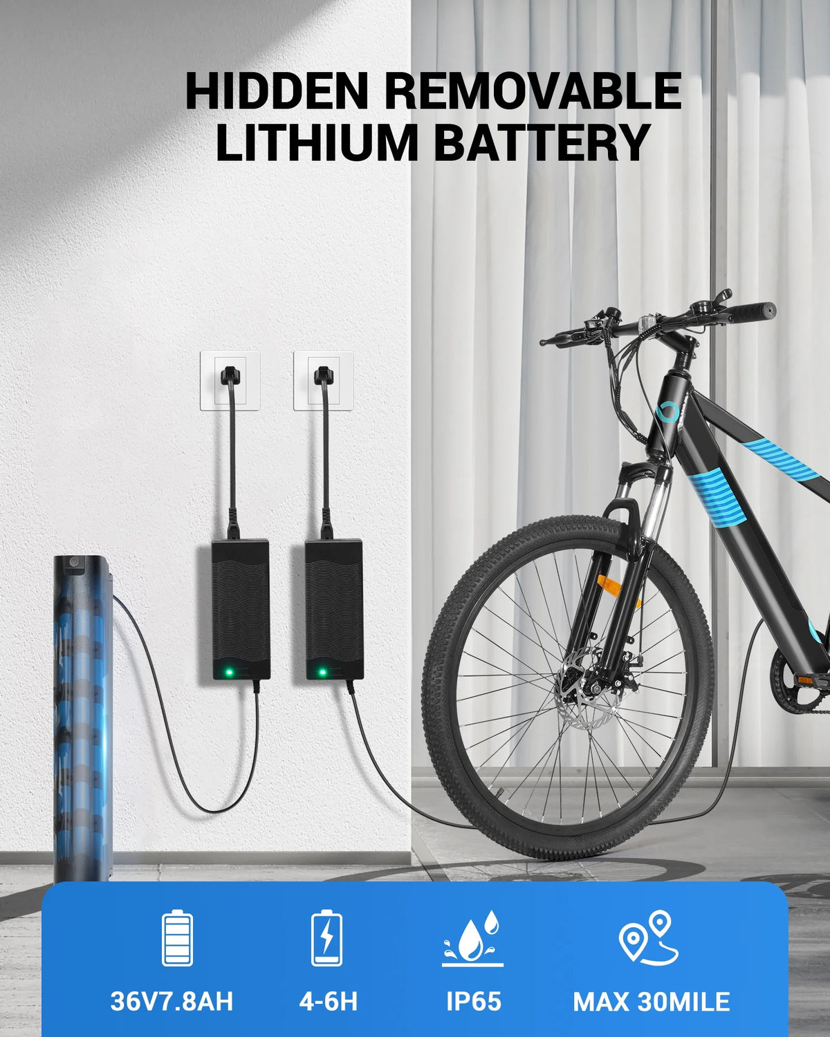 350W 26 Electric Mountain Bike with 36V Removable Battery N4298