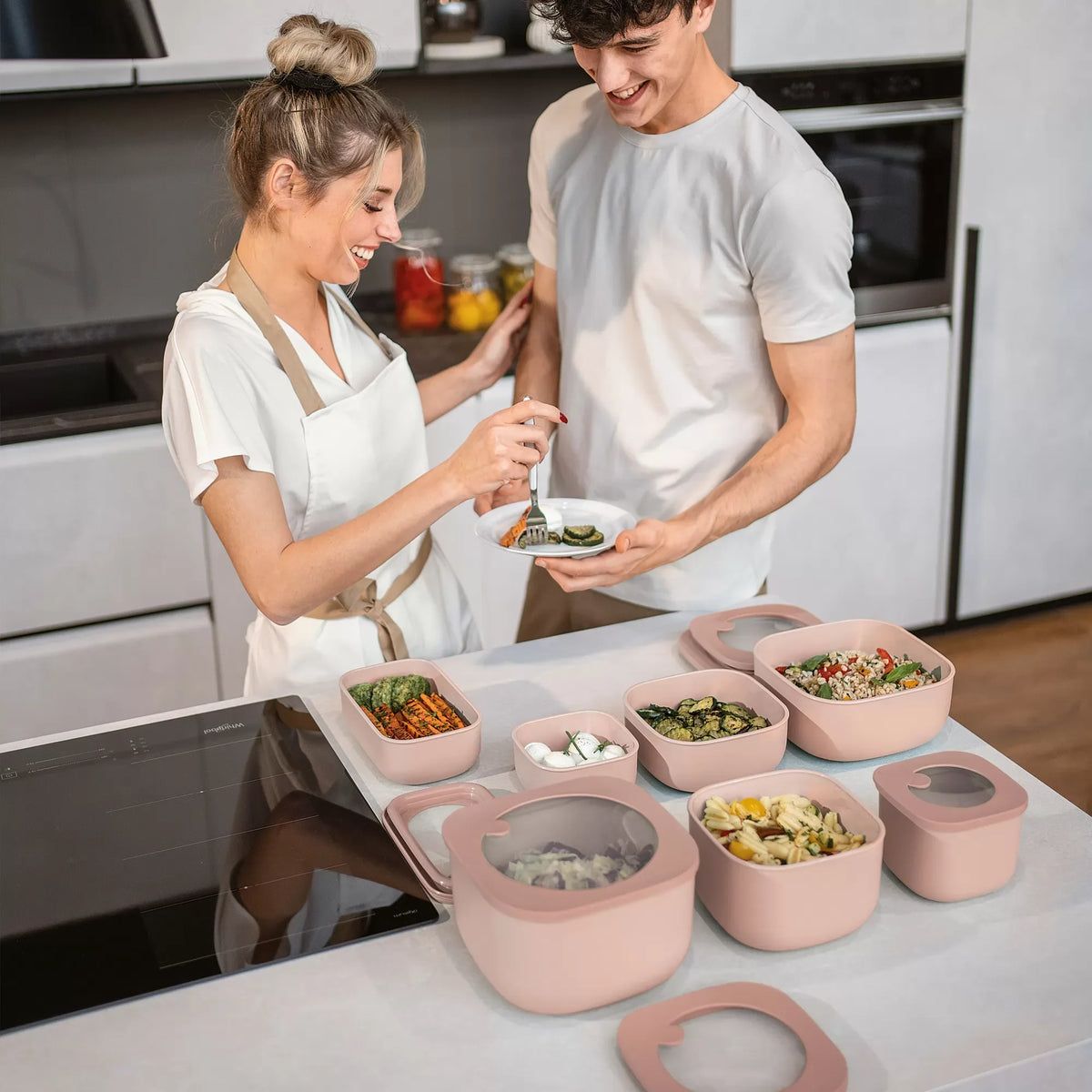 Shallow Airtight Fridge Freezer Microwave Containers R460