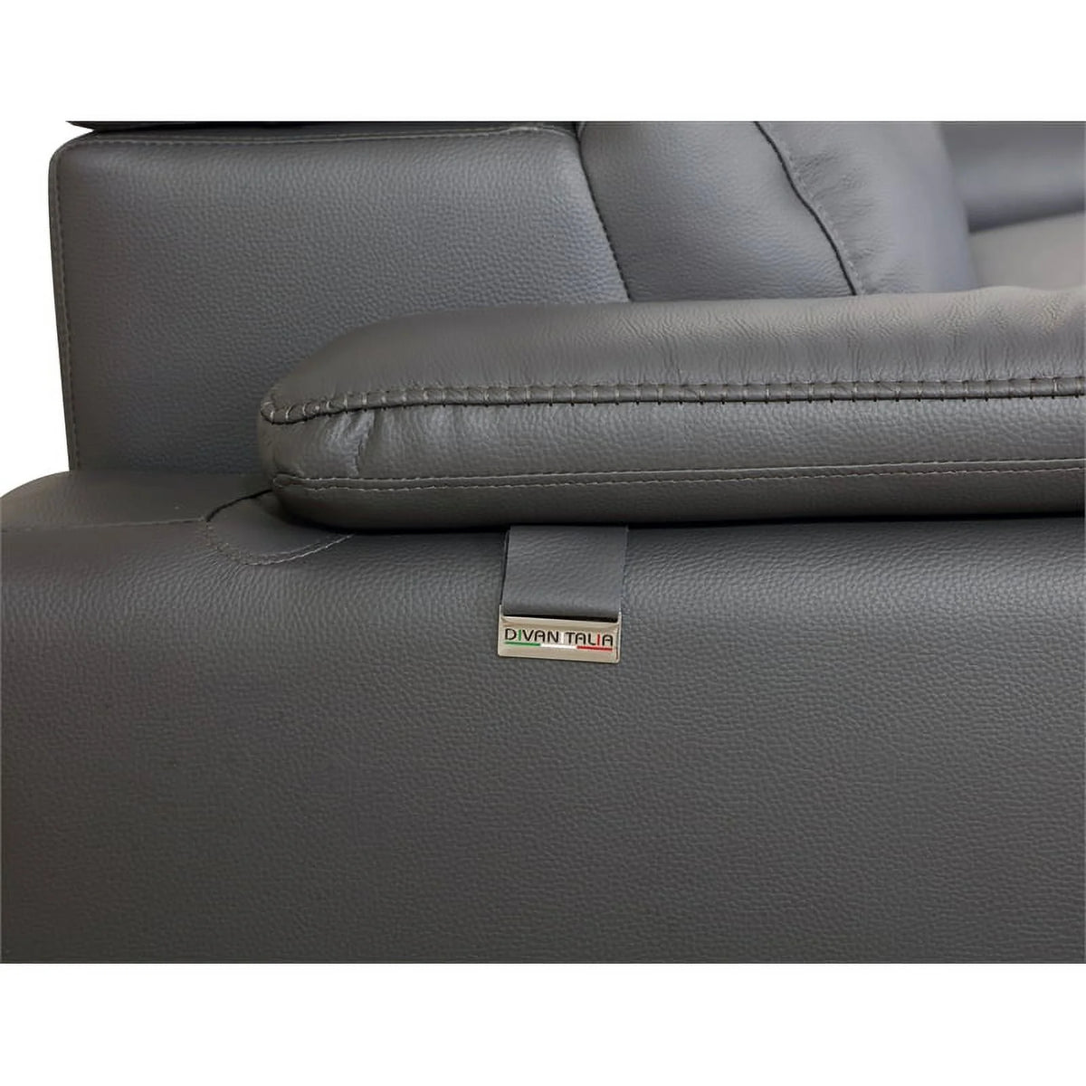 87" Genuine Italian Leather Sofa Dark Gray F304