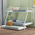 Black Metal Twin over Full Bunk Bed with Trundle and 2 Ladders B5605