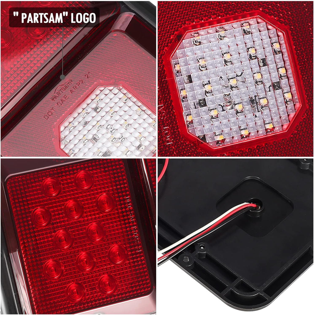 2Pcs LED Trailer Tail Lights with Black Base U713