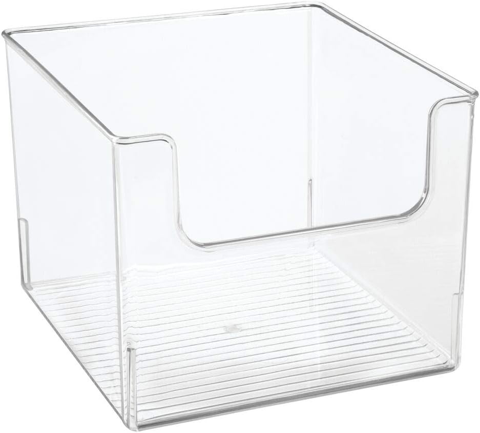 Clear 8 Pack Plastic Open Front Storage Organizer Basket Bin A25319