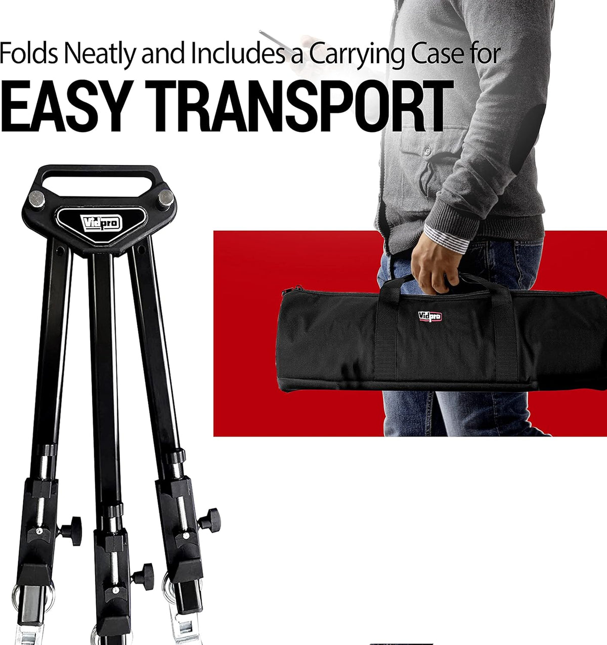 Heavy Duty Tripod Dolly with Locking Wheels and Carrying Case A367