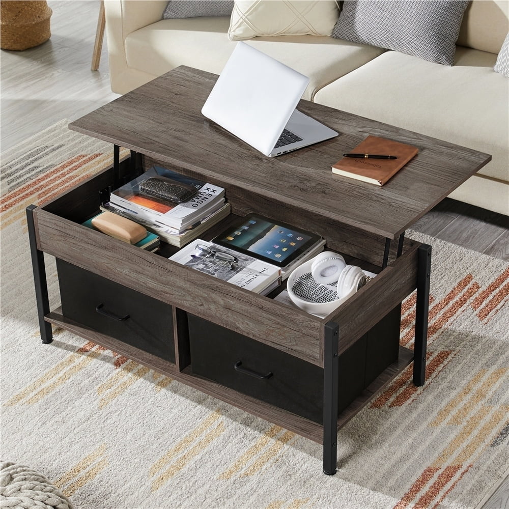 Lift Top Wood Coffee Table with Storage Baskets Y6637