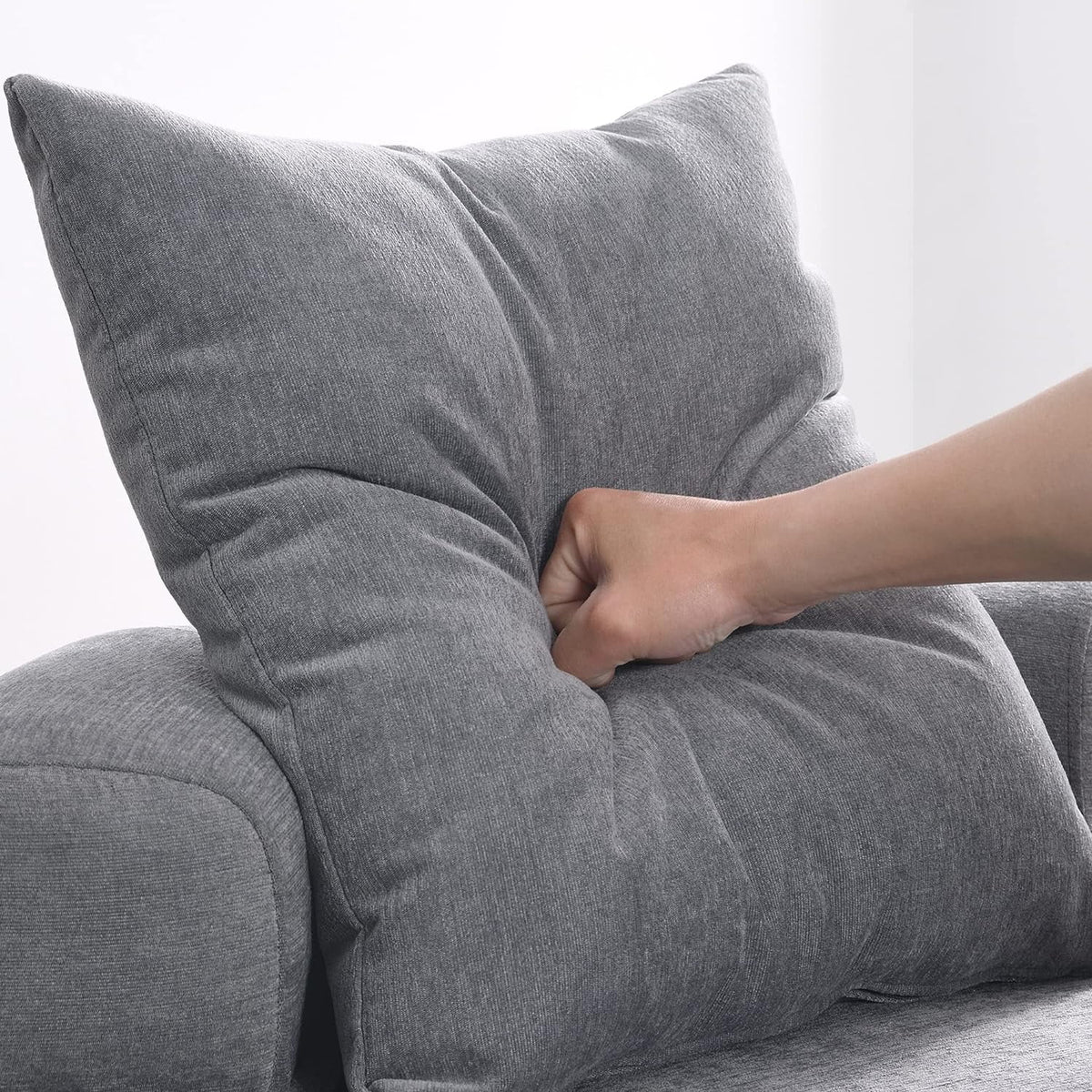 Light Gray Accent Barrel Chair with Pillow Z179758