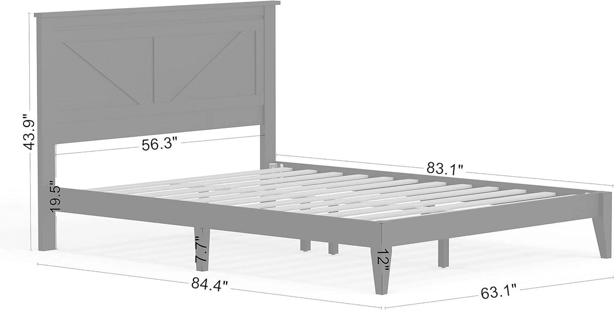 Solid Wood Platform Bed Queen O312779
