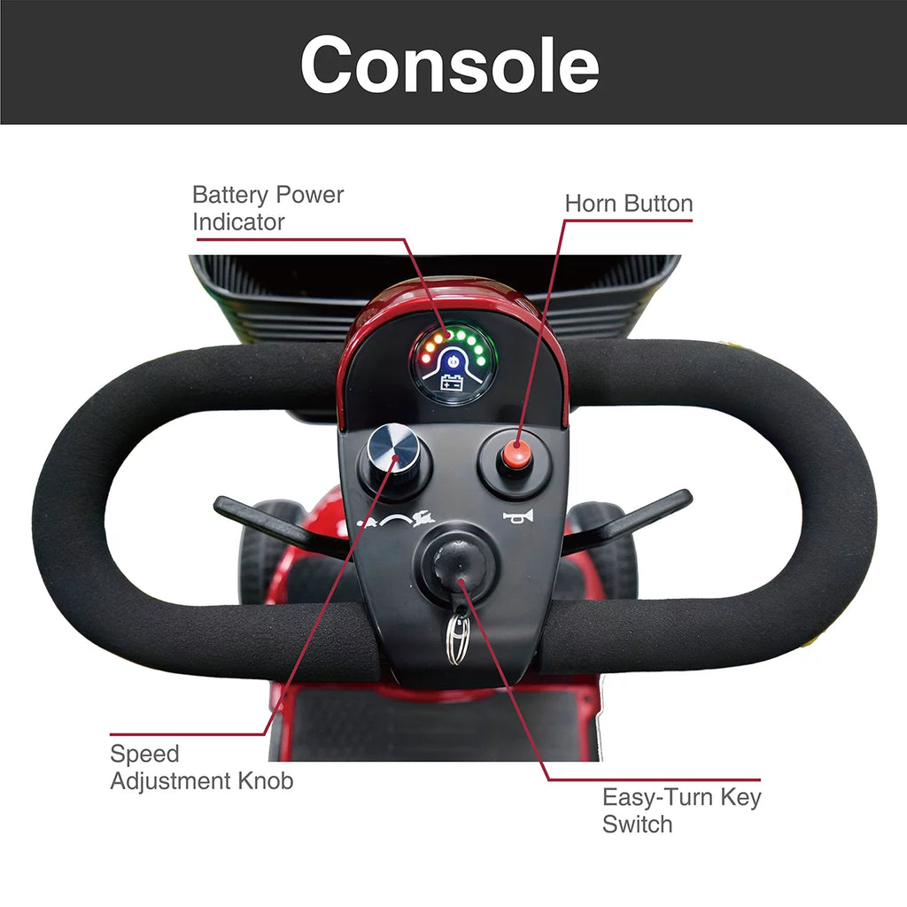 Red 4-Wheel Motorized Power Scooter N27771