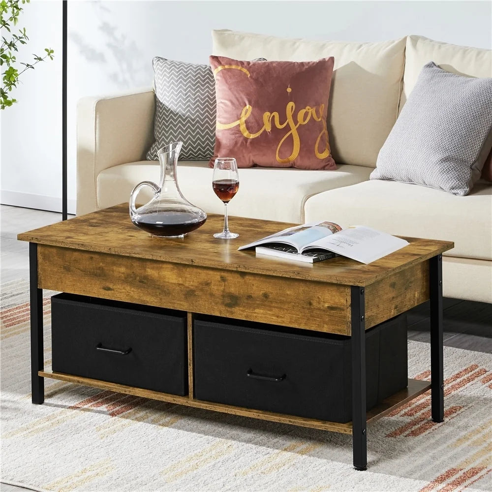 Lift Top Wood Coffee Table with Storage Baskets Y6637