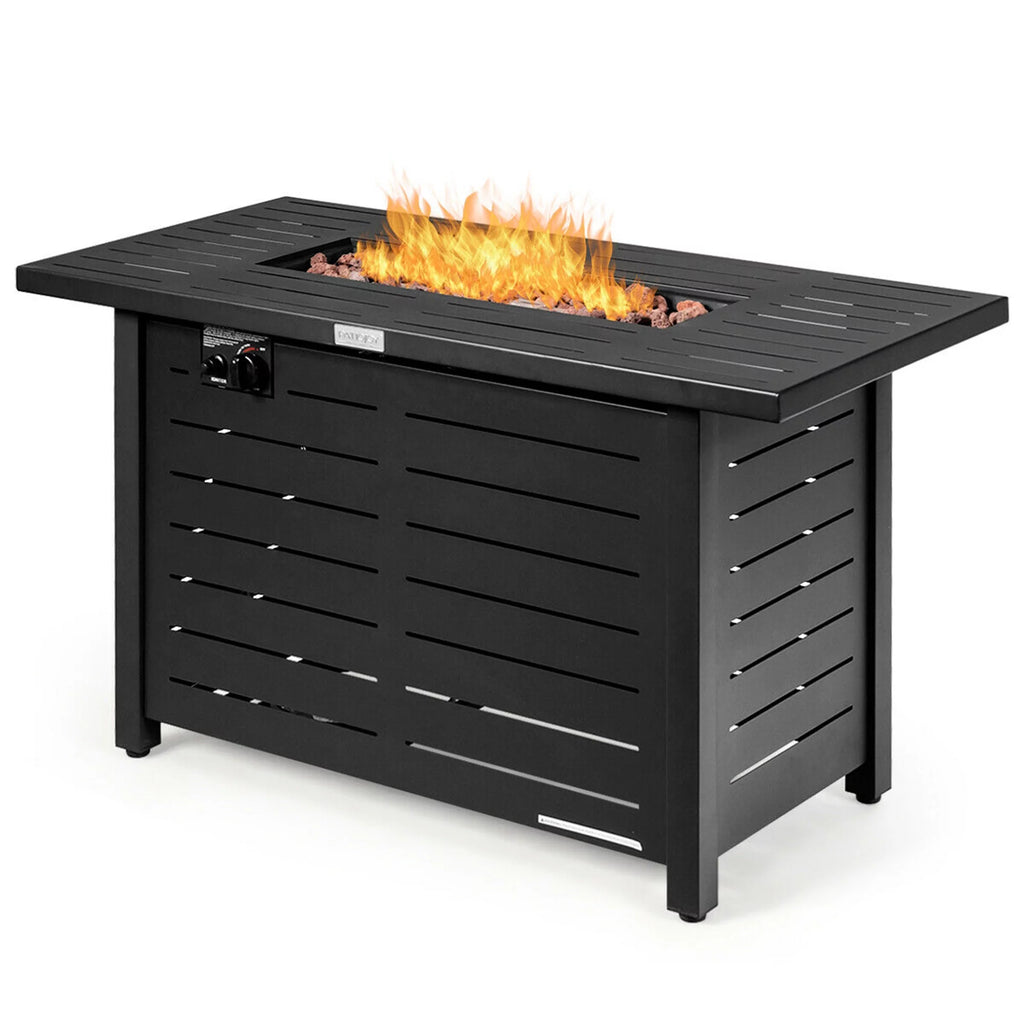 42'' Rectangular Propane Gas Fire Pit Outdoor Table with Cover P442891