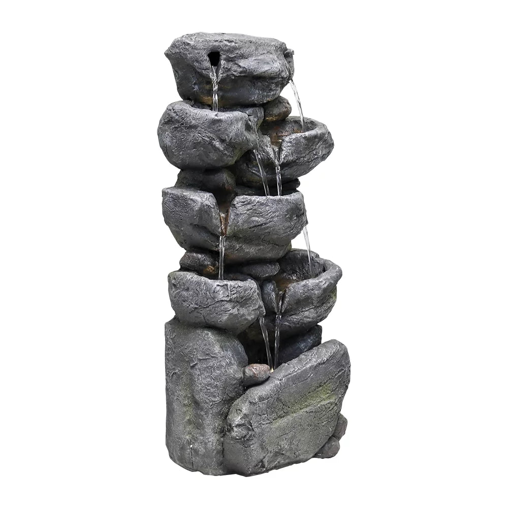 Stacked Rock Fountain with LED Lights B79089
