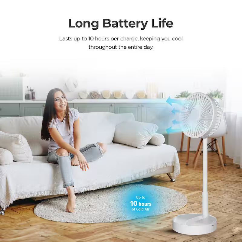 2-in-1 Adjustable Height Foldable Portable Fan U46486