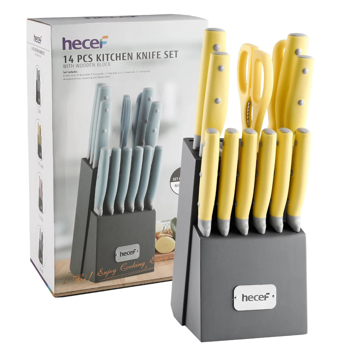 14 Pcs High Carbon Stainless Steel Knife Block Set S96066