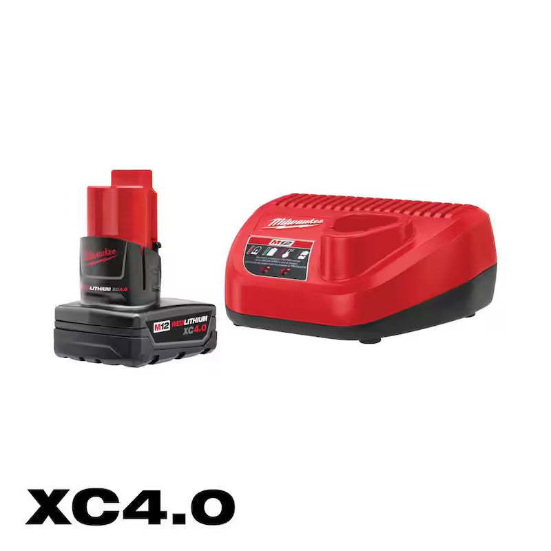 12-Volt Lithium-Ion Battery Pack 4.0 Ah and Charger Kit A283