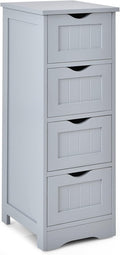 White 4 Drawer Wooden Bathroom Floor Cabinet P570905