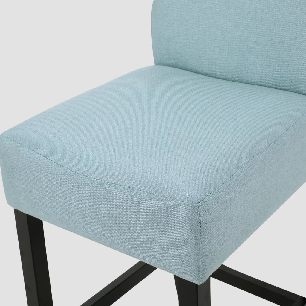 Light Blue Fabric Barstool Set of 2 D3227