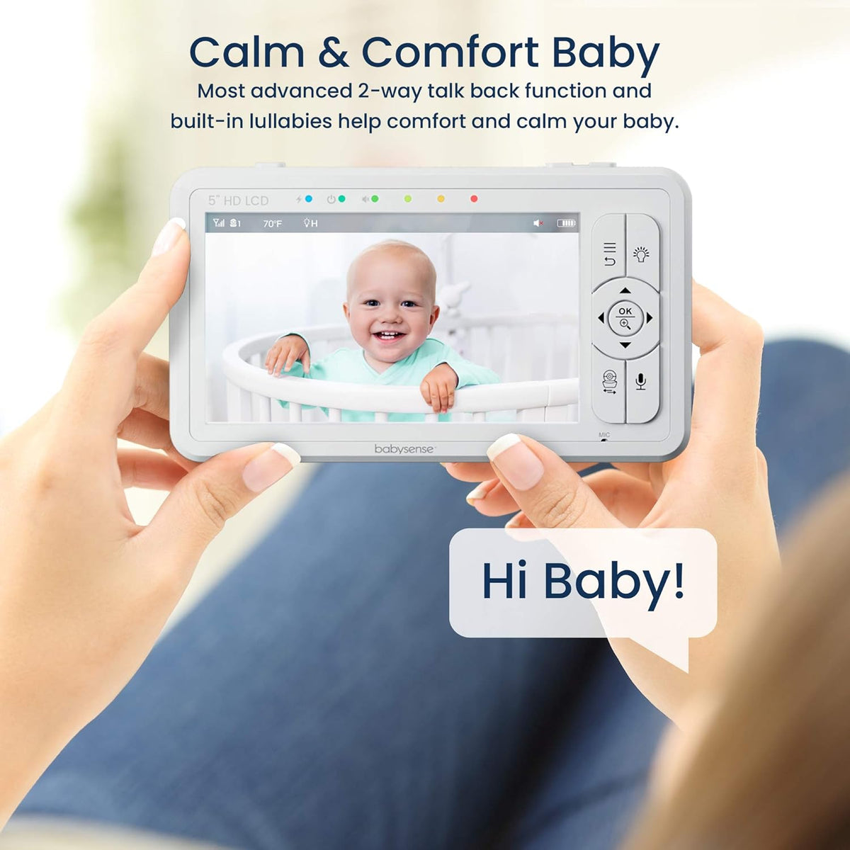 5 HD Split-Screen Baby Monitor with 2 Cameras R3689