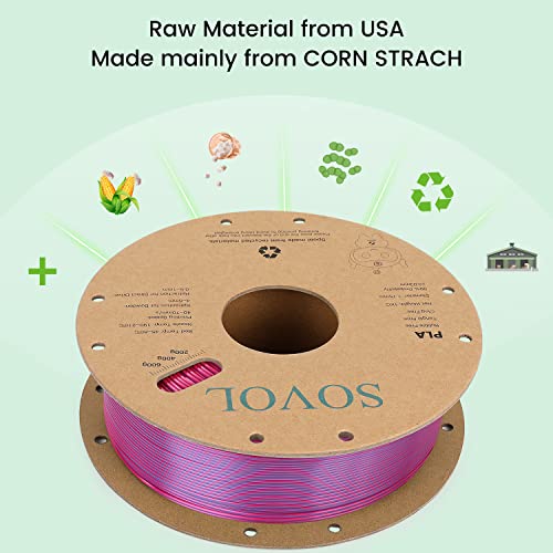 Silk Tri Color 1.75mm PLA 3D Printer Filament 1kg J6413