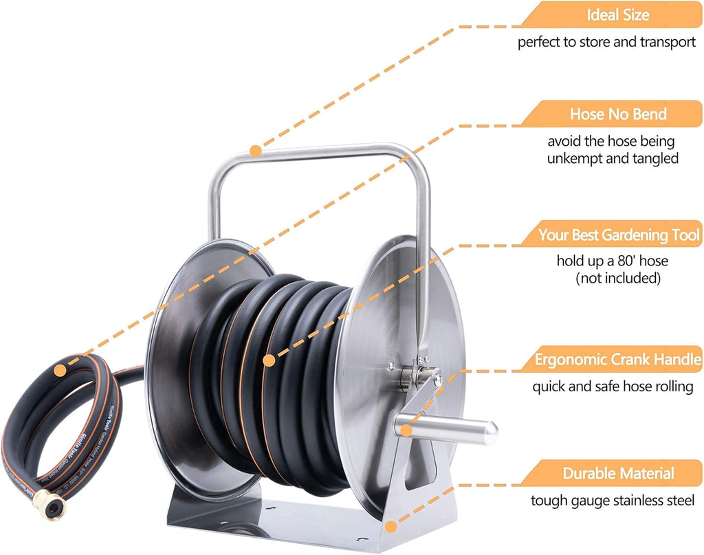 Stainless Steel Hose Reel with Crank M55837
