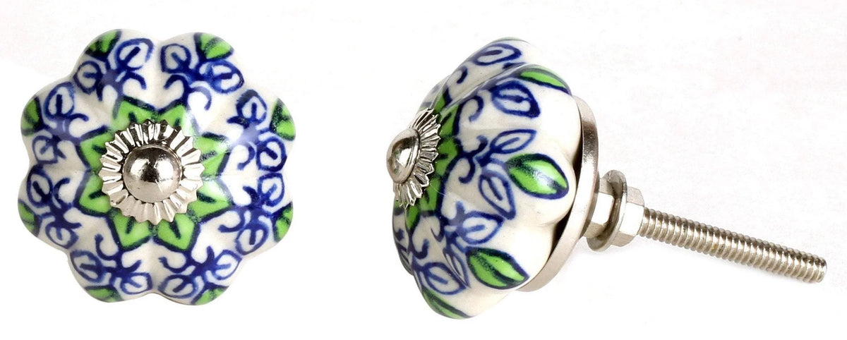 Ceramic Green Round Knobs Set Of 12 X264076