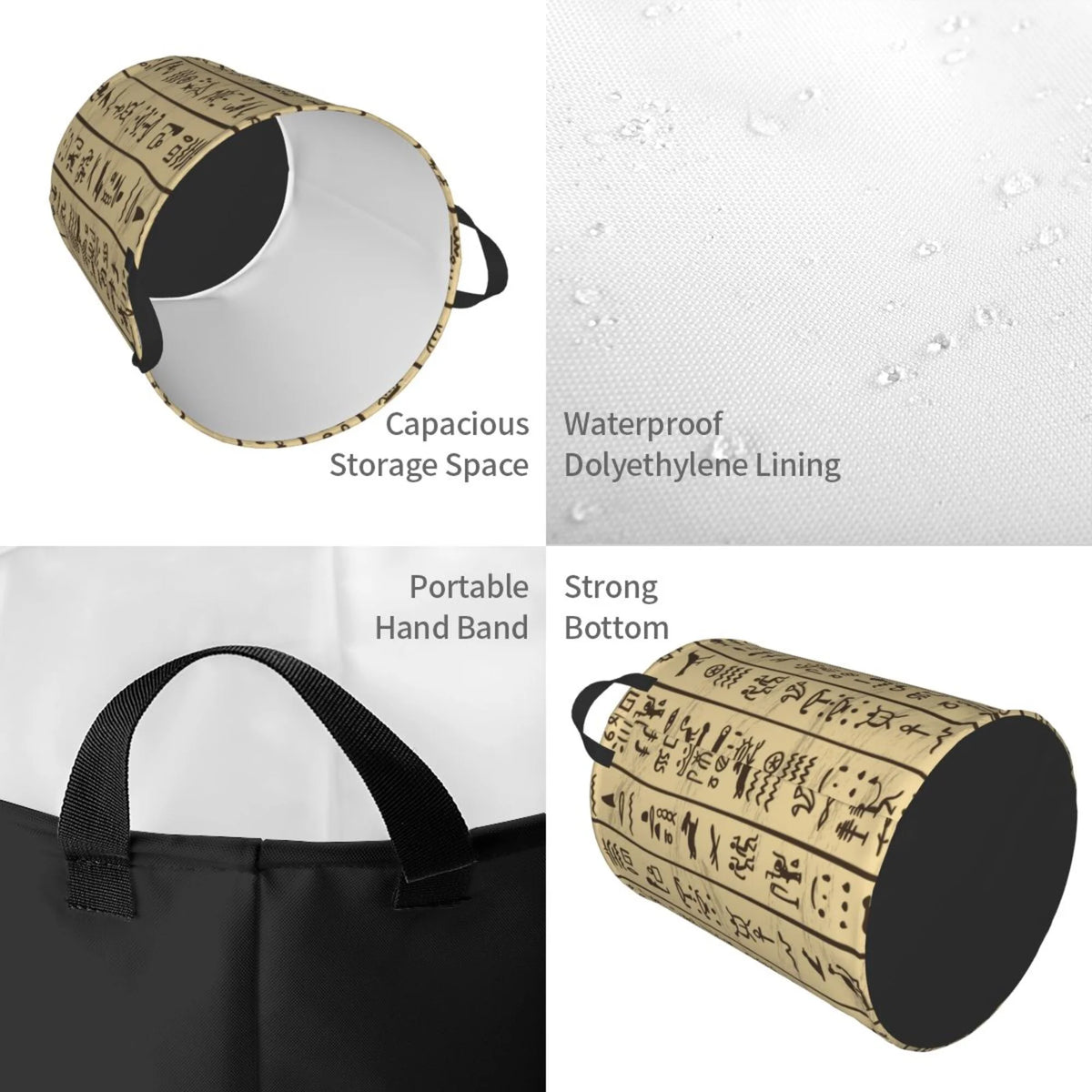 Waterproof Laundry Hamper with Handle S15837