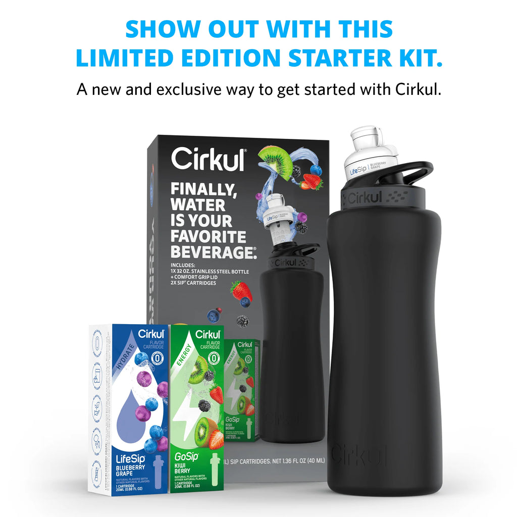 32oz Rose Gold Stainless Steel Water Bottle Starter Kit with Lid and 2 Flavor Cartridges B89337