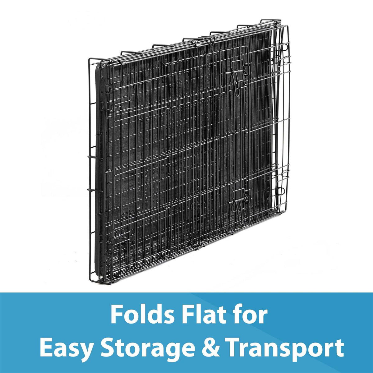 Double Door Folding Wire Dog Crate with Divider A6619