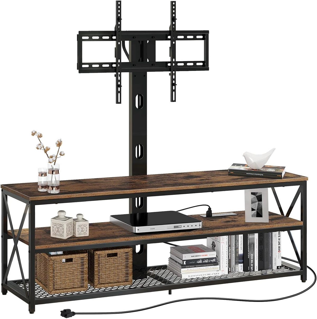 43 Inch Swivel Height Adjustable TV Stand with Mount O52962