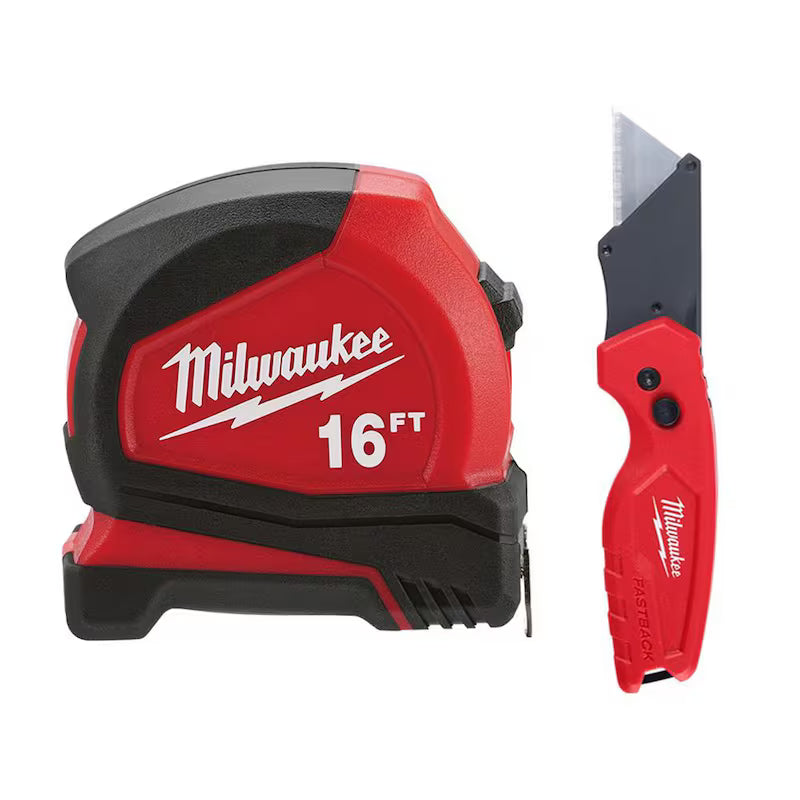 Compact Tape Measure with Folding Utility Knife T593