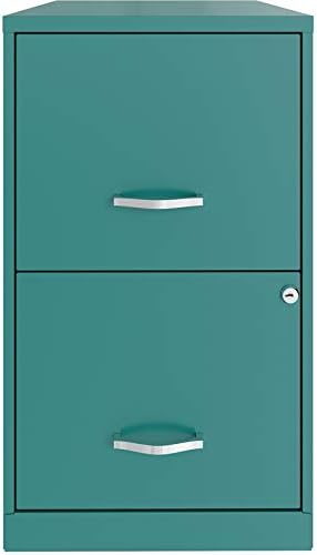 18in 2 Drawer Metal File Cabinet Teal D8941