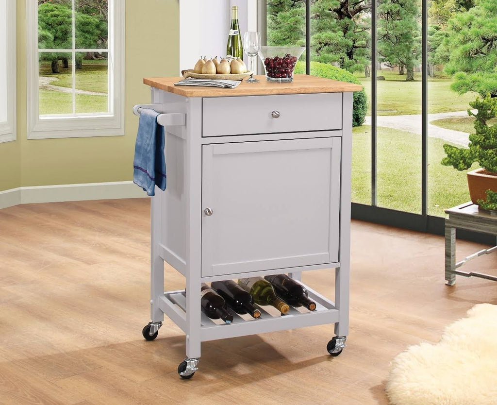 Kitchen Cart with Wooden Top D1946