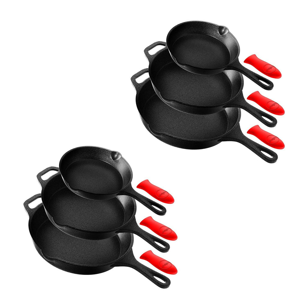 3 Piece Non Stick Cast Iron Skillet Fry Pan Set K6157