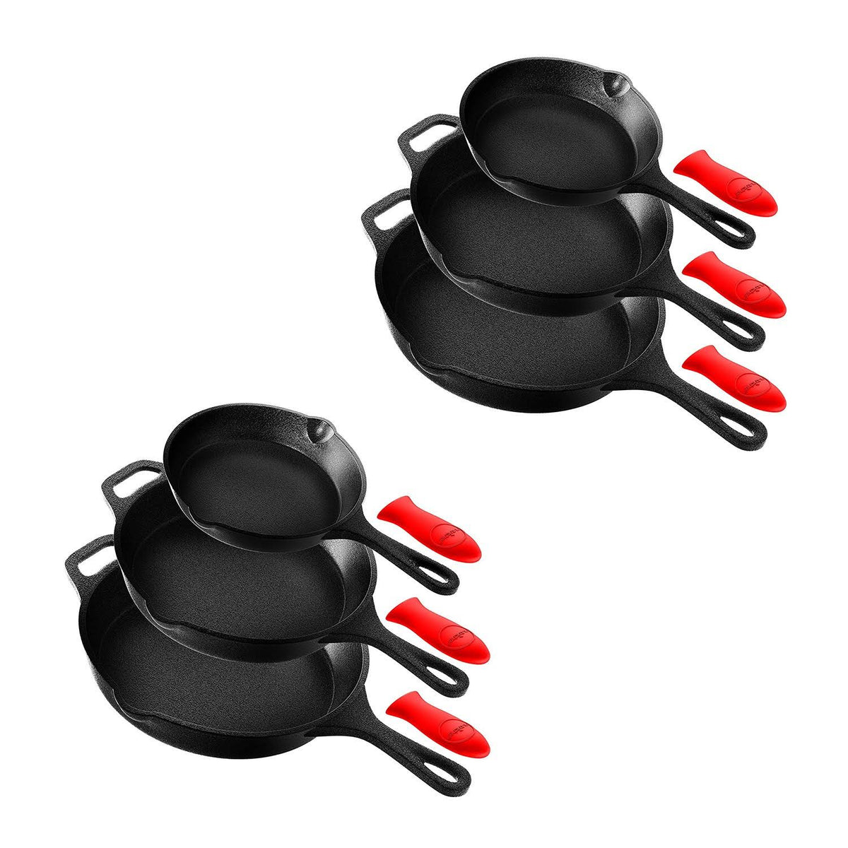 3 Piece Non Stick Cast Iron Skillet Fry Pan Set K6157