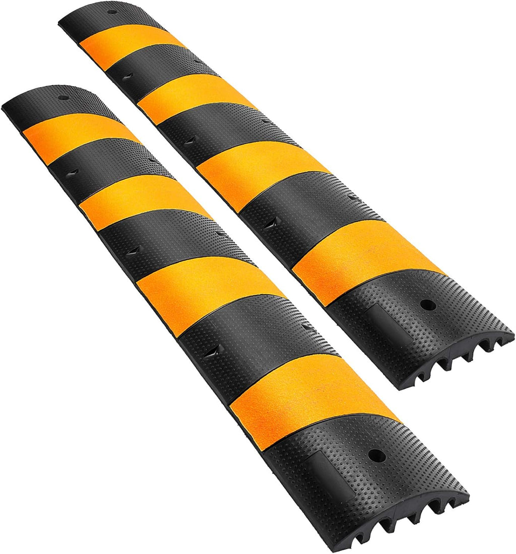 6 Ft Heavy Duty 2-Channel Rubber Cable Protector Ramp A81783